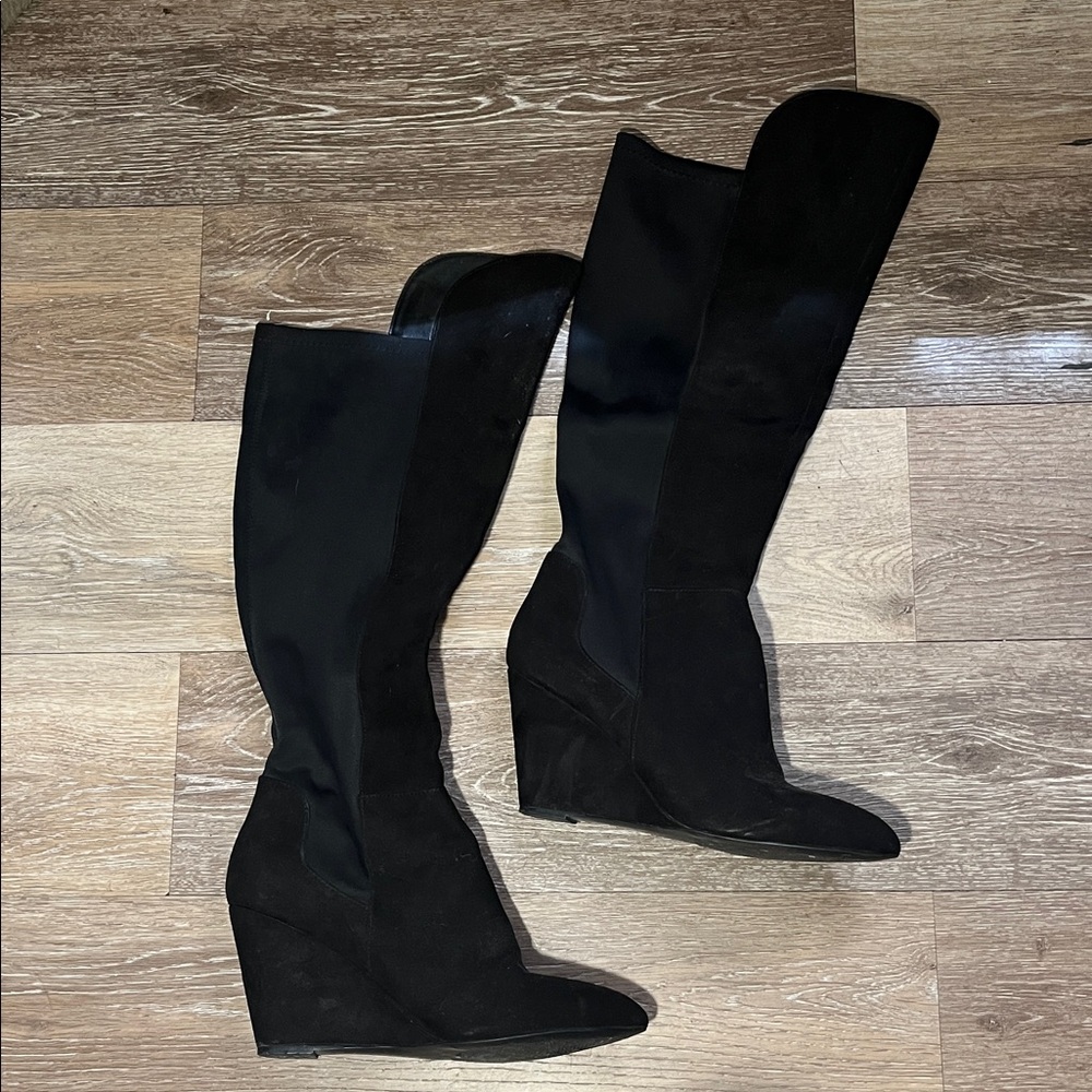 Charles By Charles David Black Over the Knee Wedge Boots
